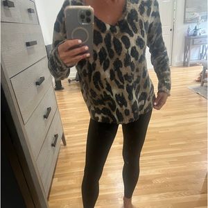 Young Fabulous & Broke leopard print v neck sweater